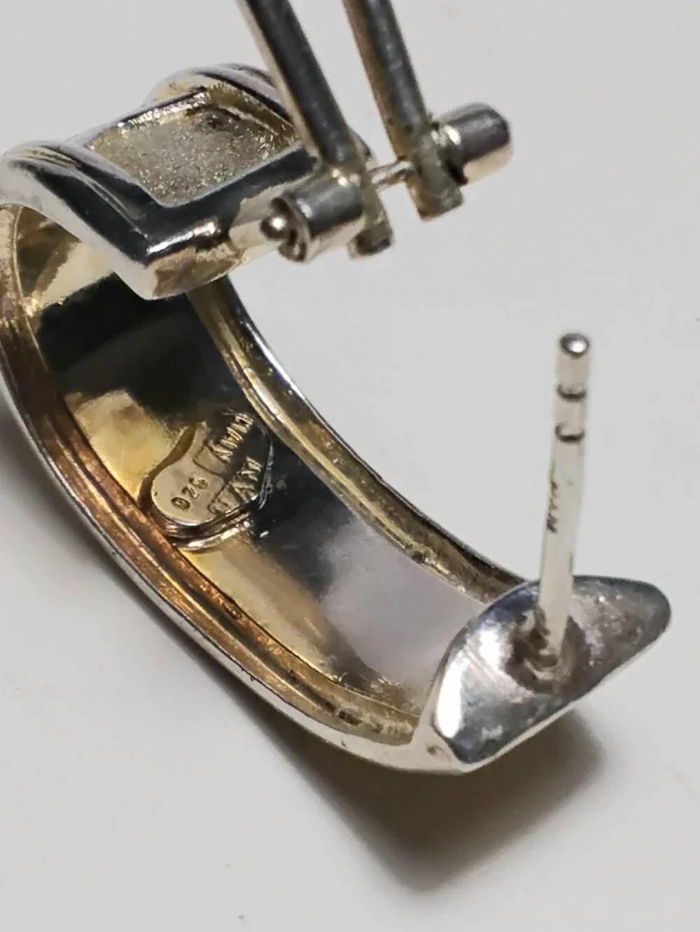 Vintage Italy 925 Roman Numeral Slingback Earrings
